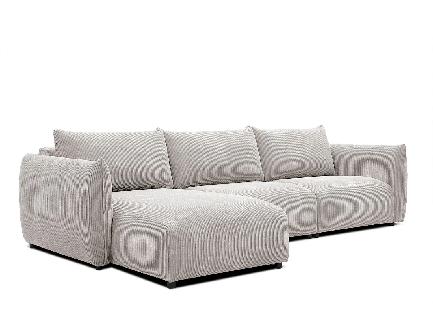 TAUER Ecksofa 5-Sitzer links, perlweiß