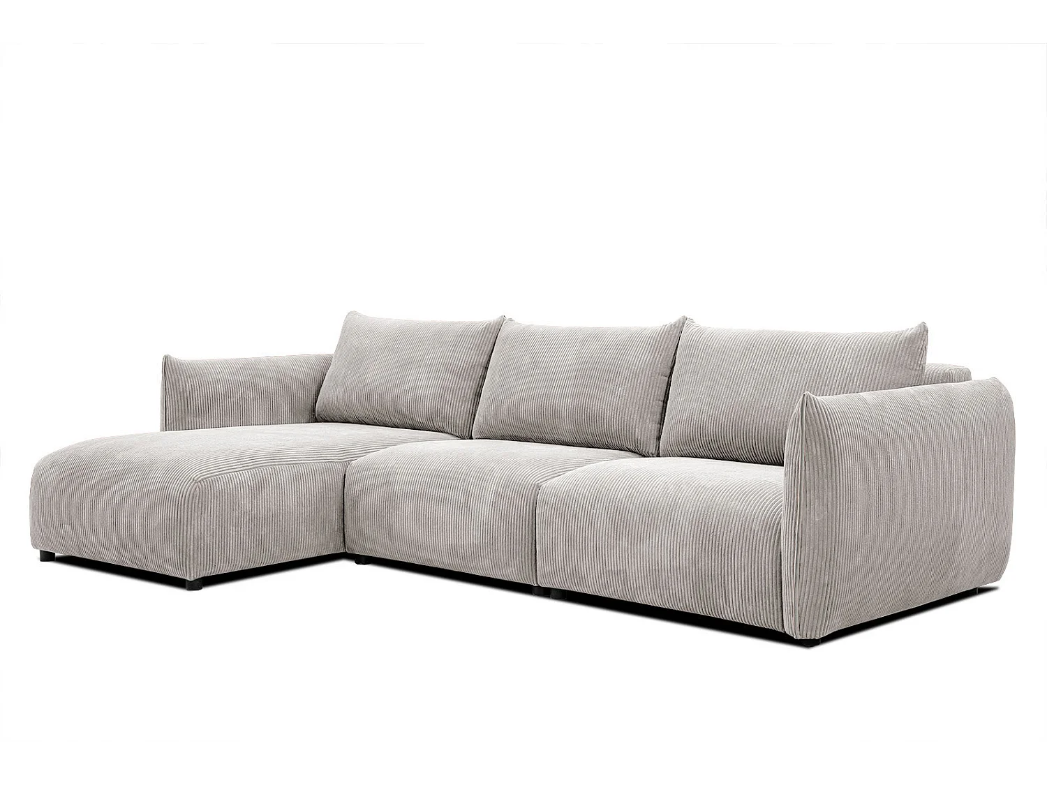 TAUER Ecksofa 5-Sitzer links, perlweiß