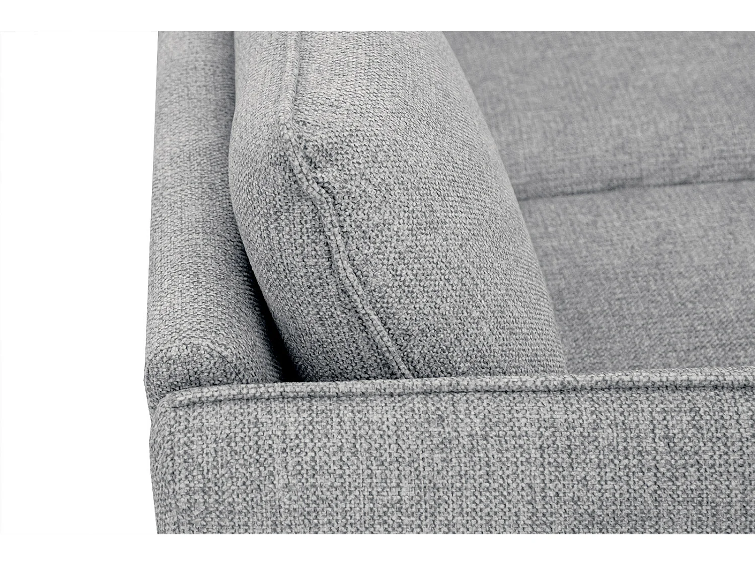 Canapé d'angle droit 4 places tissu gris HOSTEN