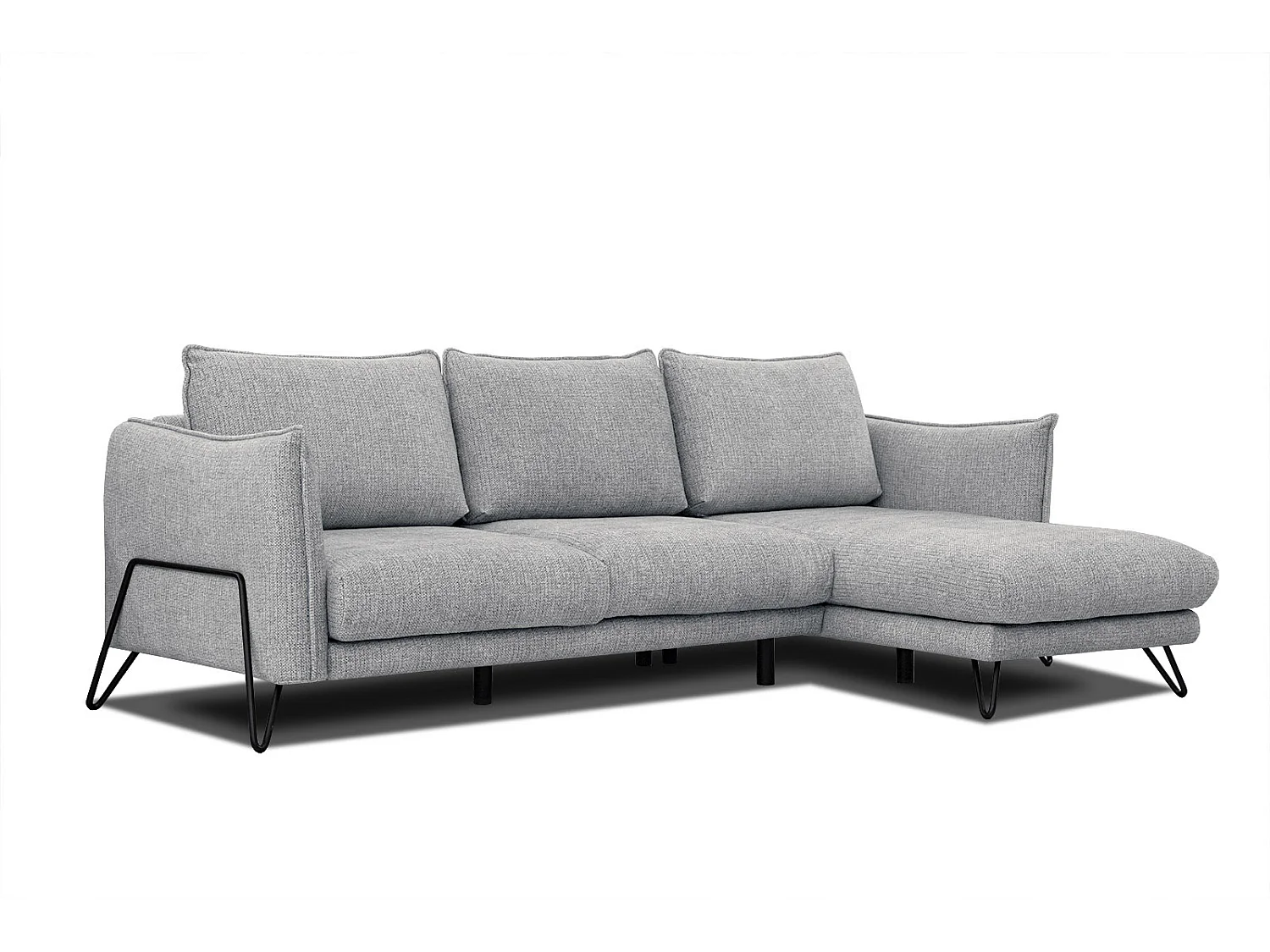 HOSTEN Ecksofa 4-Sitzer rechts, grau