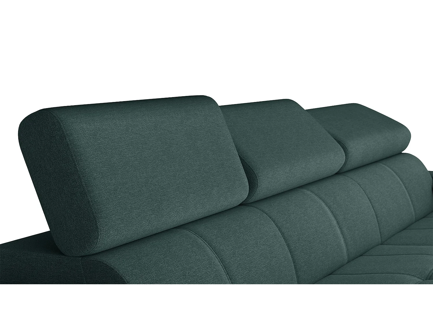 TAUNUS Ecksofa 4-Sitzer rechts mit verstellbare Kopfstützen, smaragdgrün