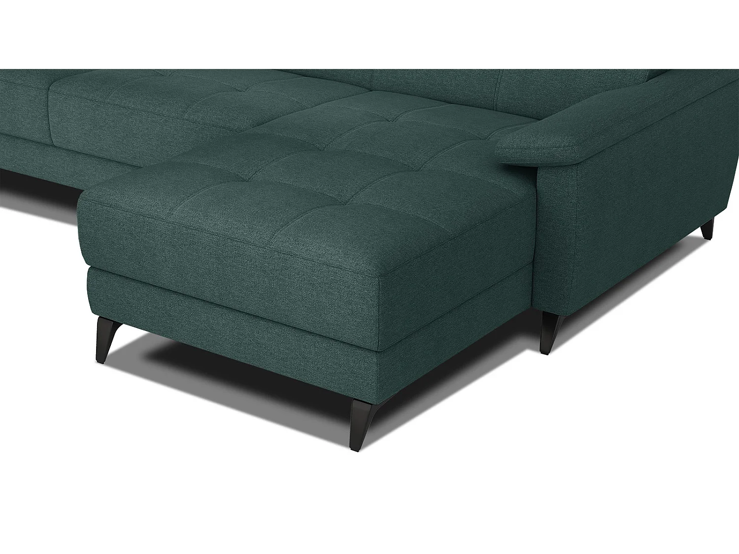 TAUNUS Ecksofa 4-Sitzer rechts mit verstellbare Kopfstützen, smaragdgrün