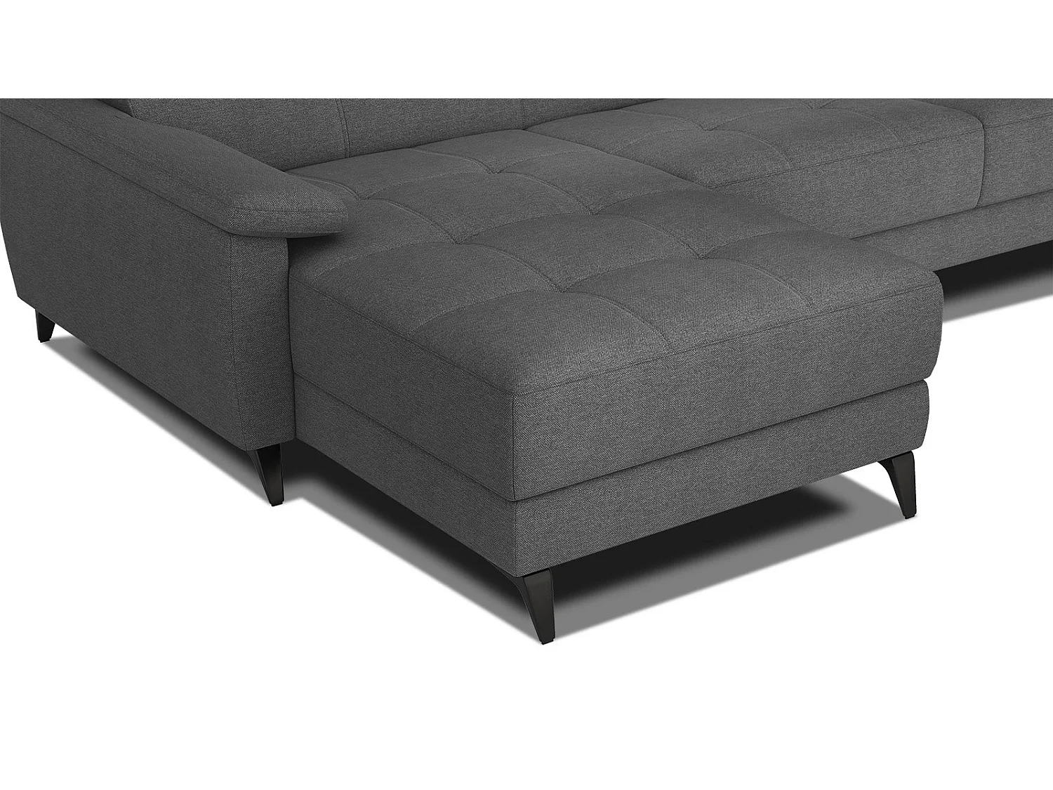 TAUNUS Ecksofa 4-Sitzer links mit verstellbare Kopfstützen, dunkelgrau