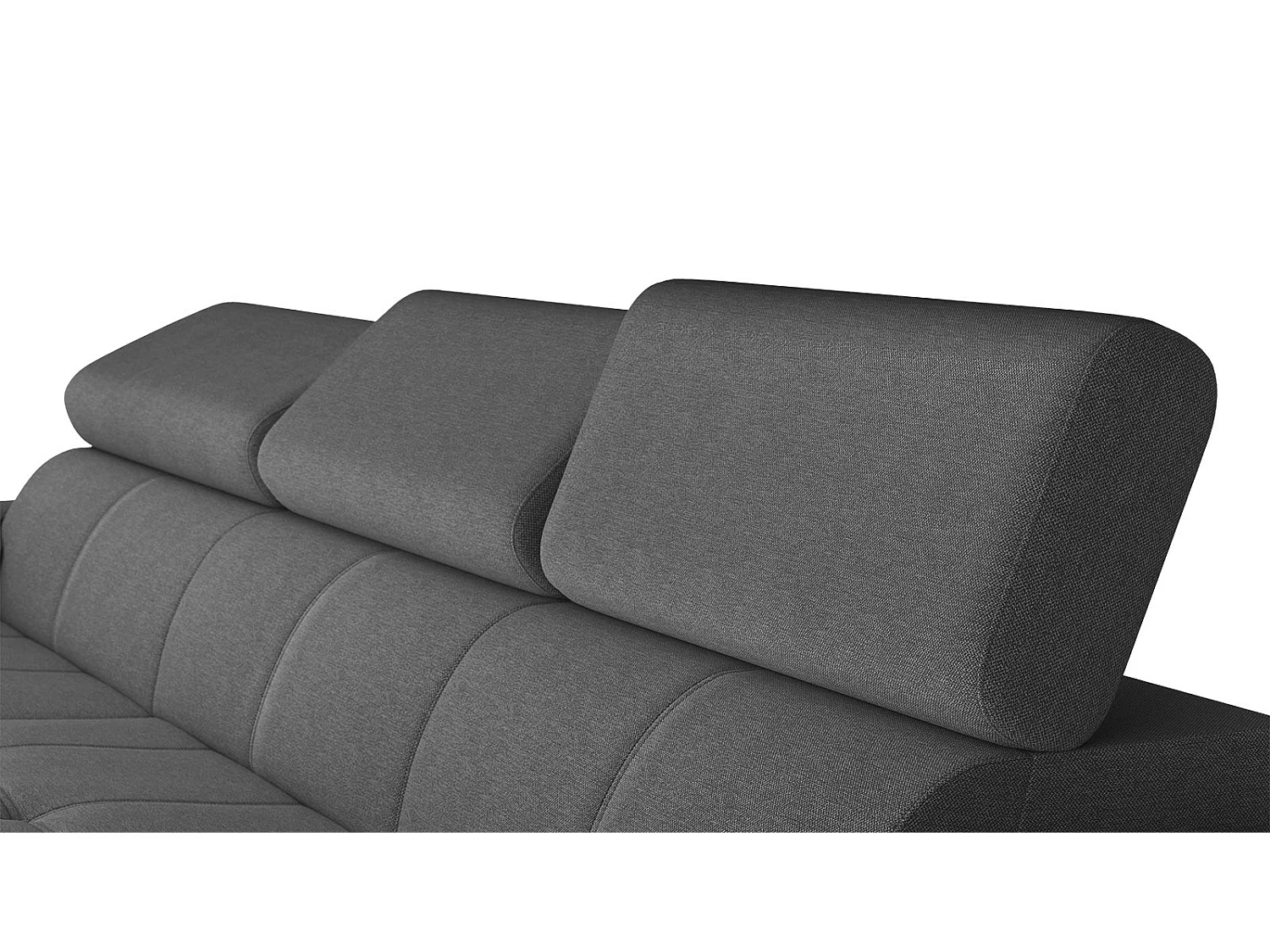 TAUNUS Ecksofa 4-Sitzer links mit verstellbare Kopfstützen, dunkelgrau