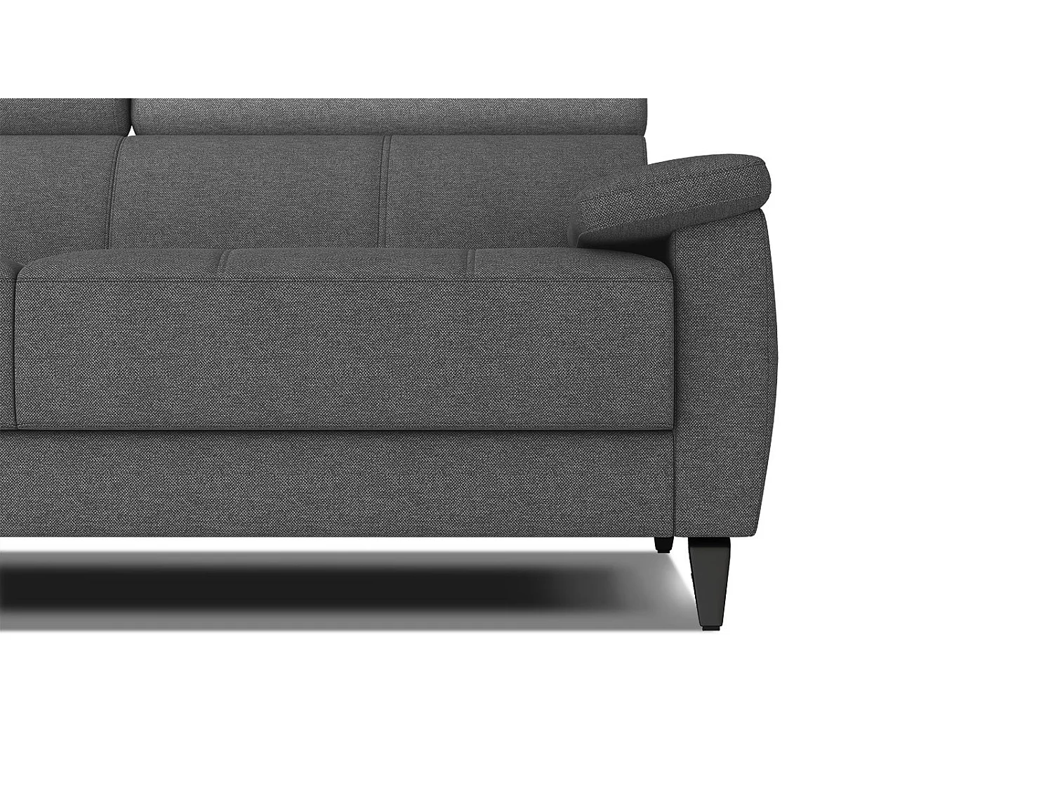 TAUNUS Ecksofa 4-Sitzer links mit verstellbare Kopfstützen, dunkelgrau