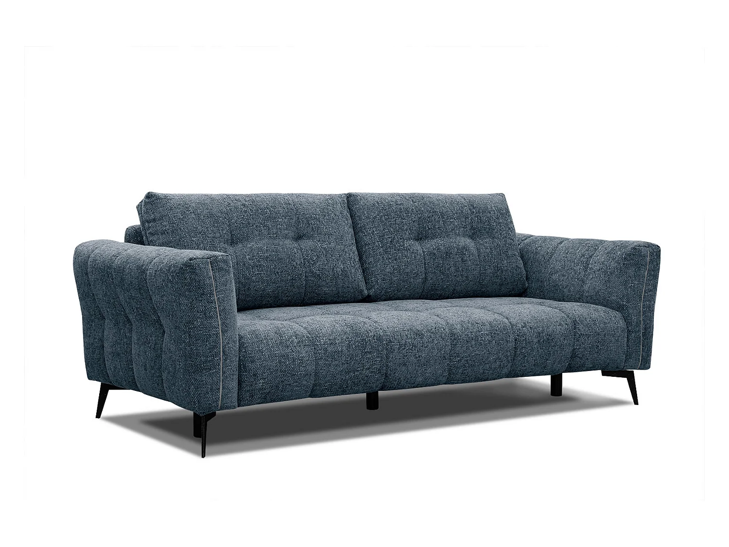 Canapé droit 3 places XXL tissu bleu marine