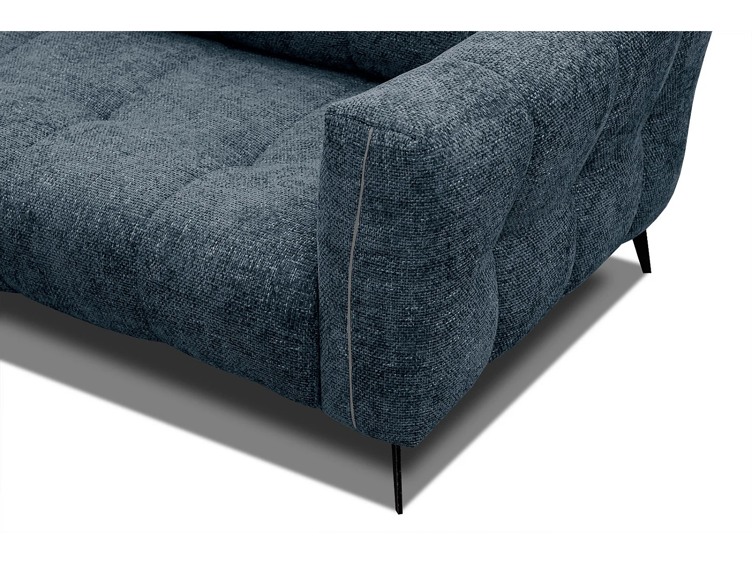 Canapé droit 3 places XXL tissu bleu marine