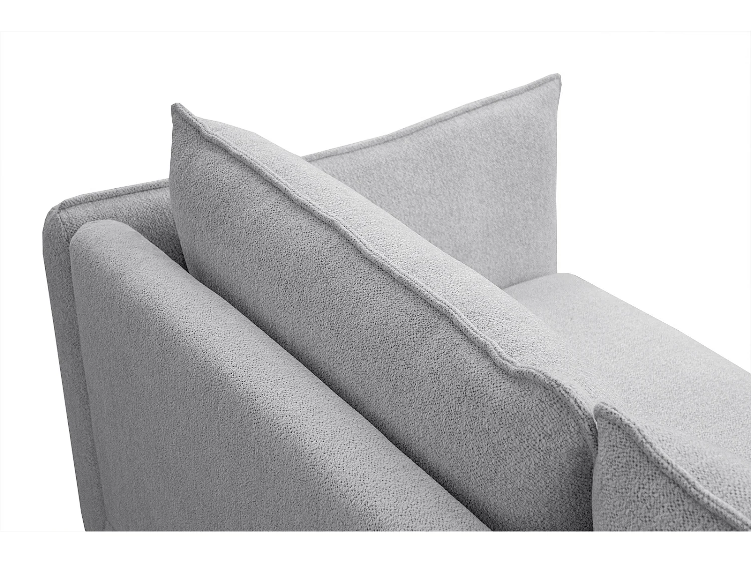 Canapé droit XXL 3 places tissu gris clair - HOSTEN
