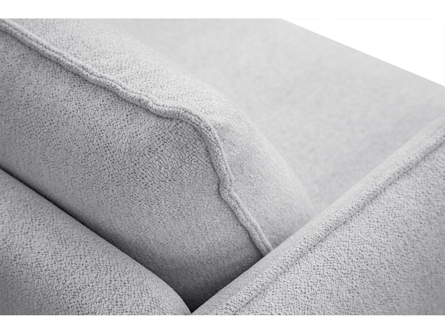 Canapé droit XXL 3 places tissu gris clair - HOSTEN