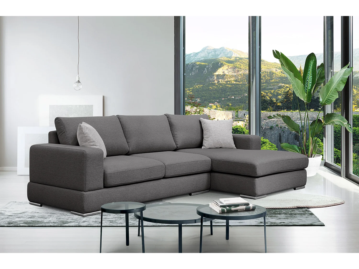 OTTO Ecksofa 4-Sitzer rechts, dunkelgrau