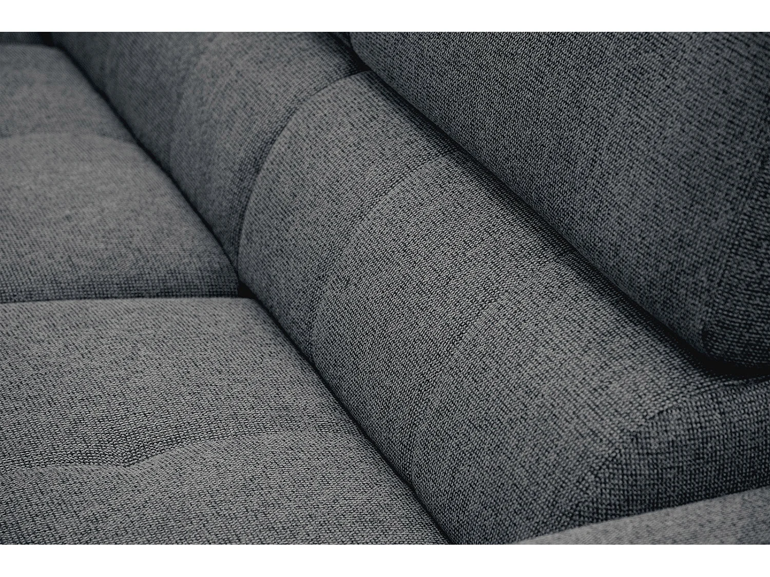 FIERO Ecksofa 5-Sitzer links mit verstellbare Kopfstützen, dunkelgrau