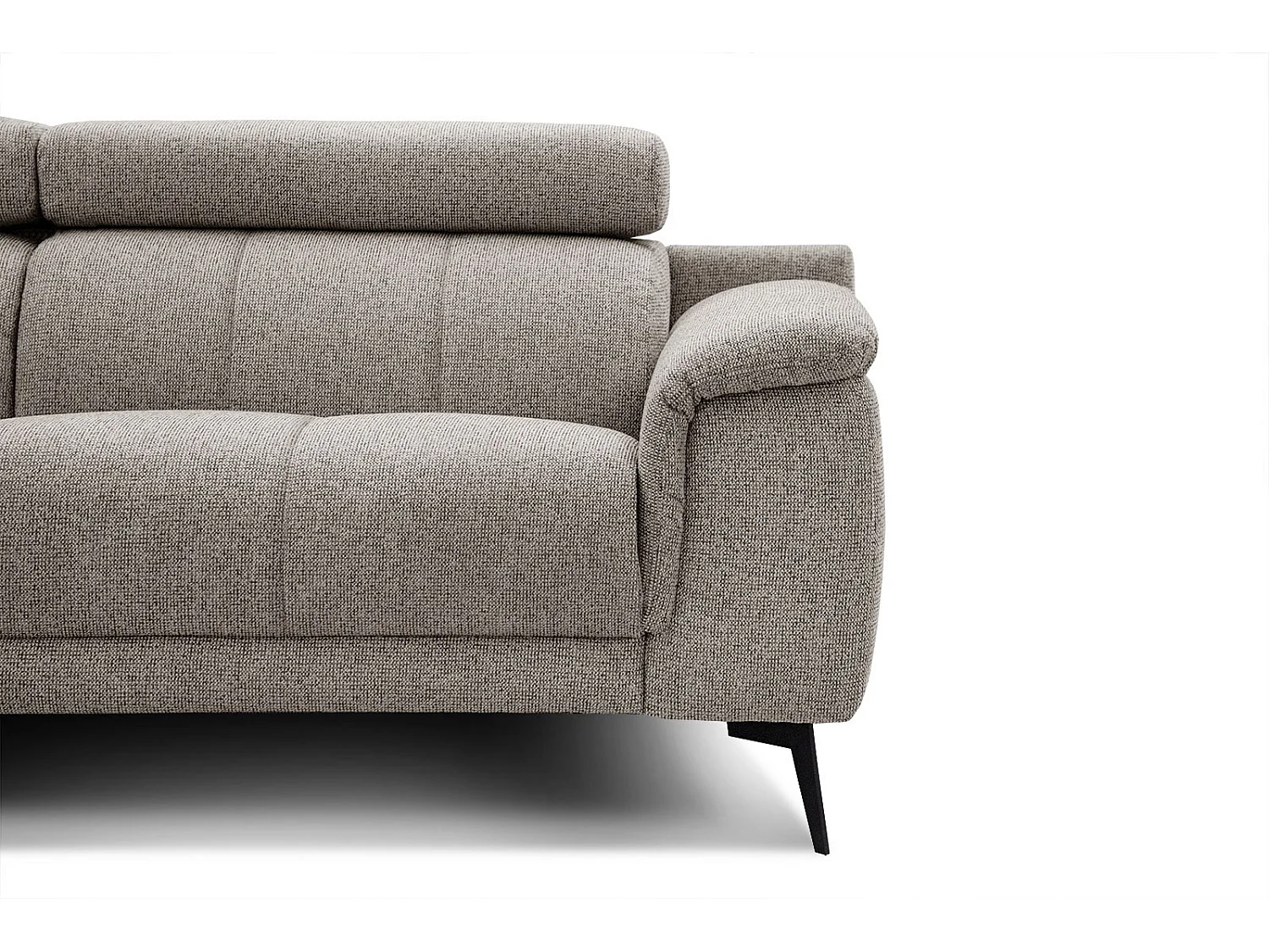 FIERO Ecksofa 5-Sitzer links mit verstellbare Kopfstützen, taupe