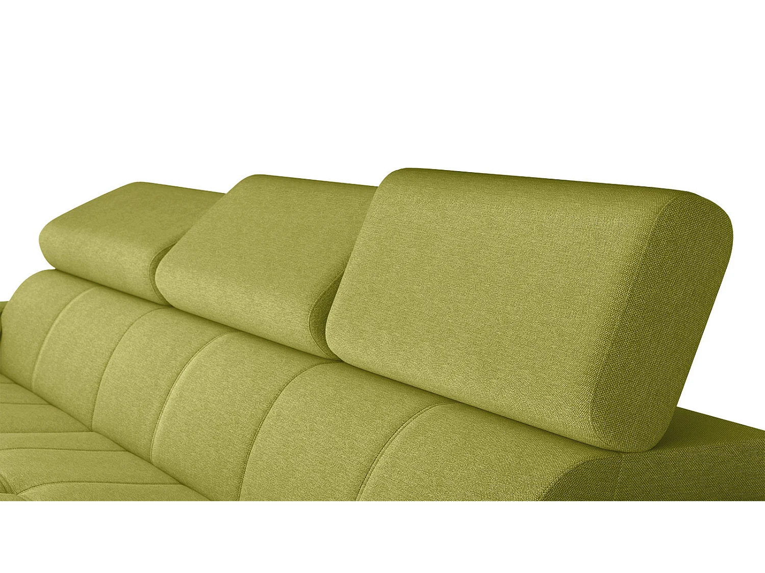 TAUNUS Ecksofa 4-Sitzer links mit verstellbare Kopfstützen, limettengrün