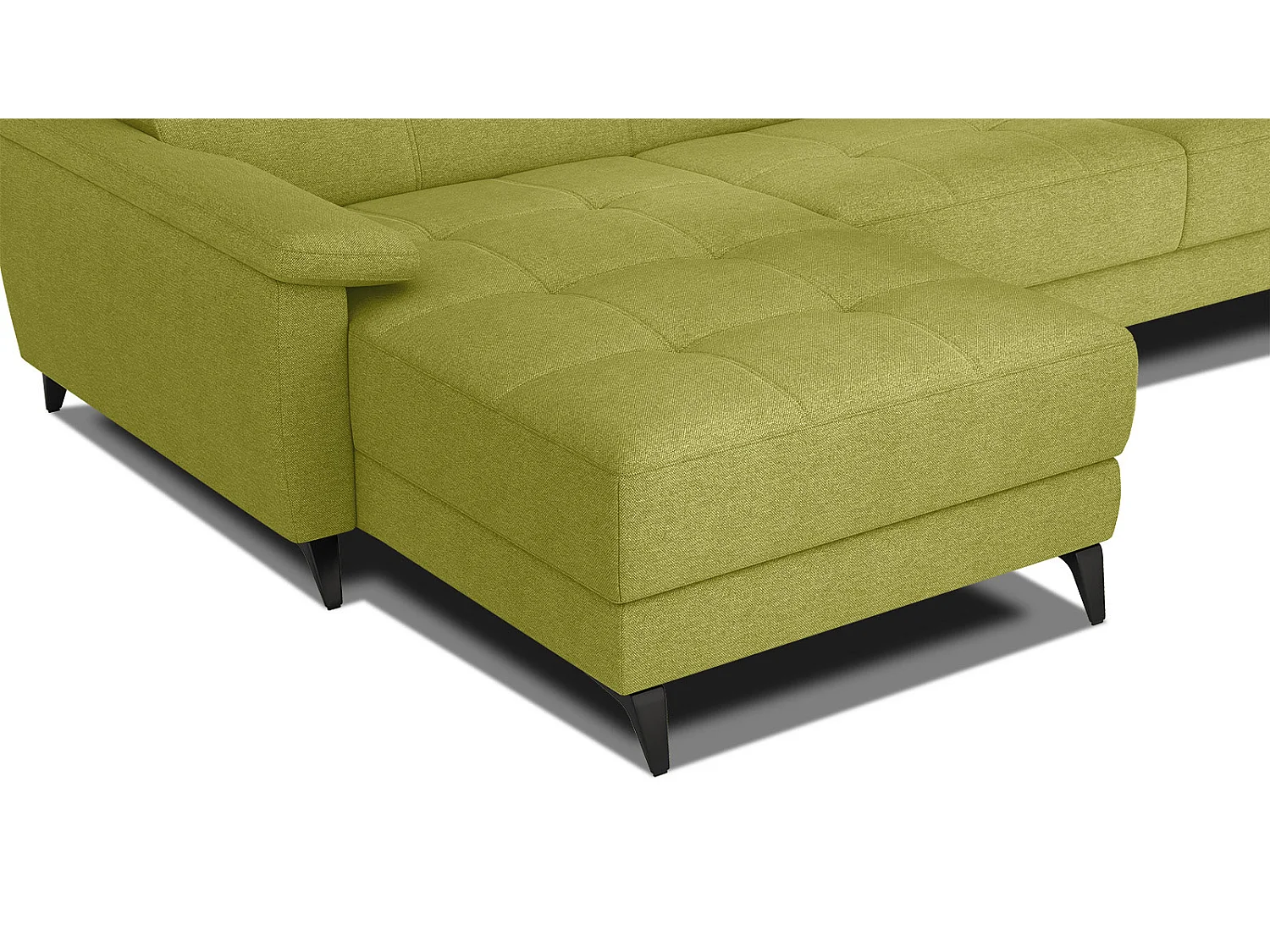 TAUNUS Ecksofa 4-Sitzer links mit verstellbare Kopfstützen, limettengrün