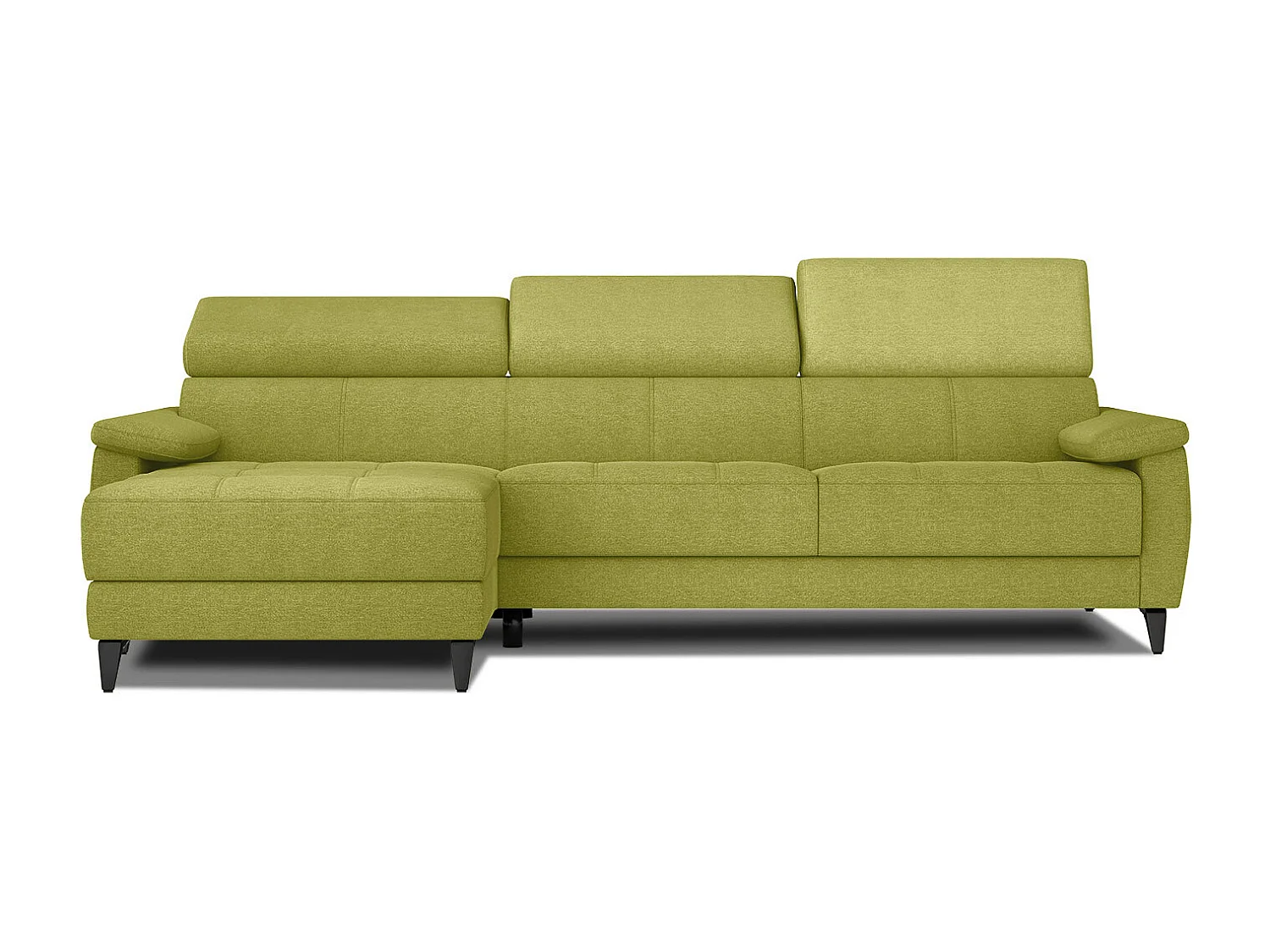 TAUNUS Ecksofa 4-Sitzer links mit verstellbare Kopfstützen, limettengrün