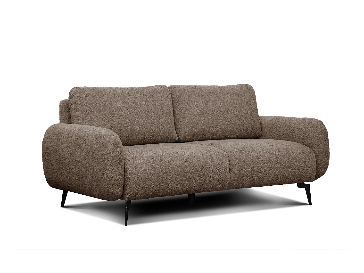 Canapé droit 3 places tissu taupe - FEBE
