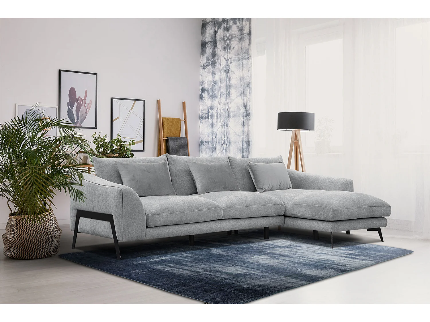 WINTER Ecksofa 4-Sitzer rechts, hellgrau