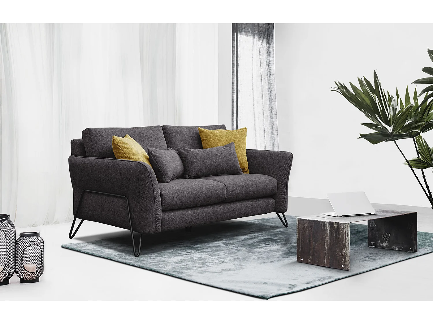 LOREM Sofa 2-Sitzer, graphit