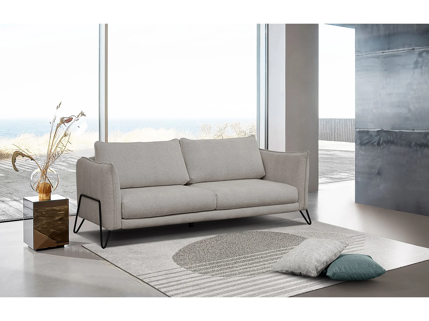 HOSTEN Sofa 3-Sitzer, taupe