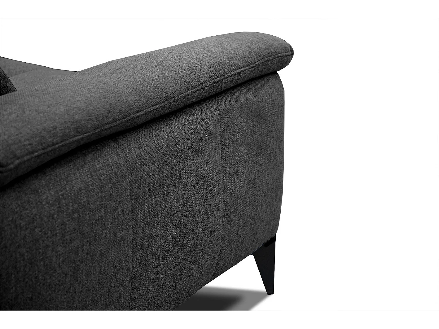 MATERA Sofa 3-Sitzer mit verstellbare Kopfstützen, schwarz