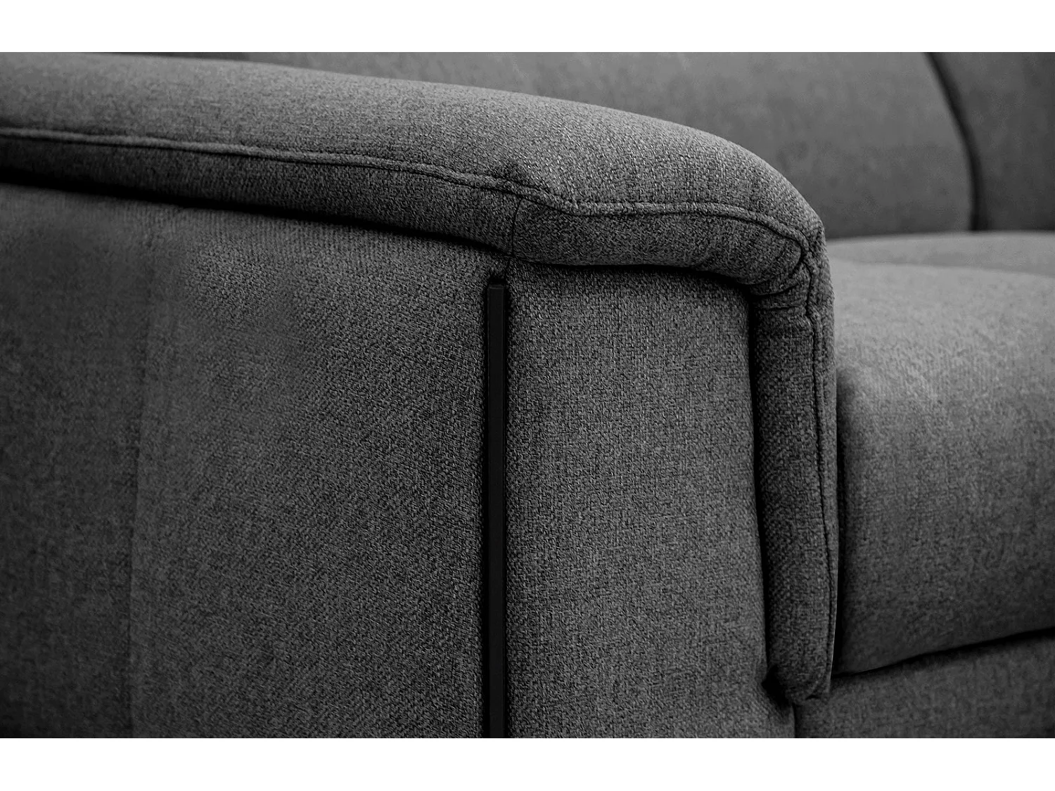 MATERA Sofa 3-Sitzer mit verstellbare Kopfstützen, schwarz