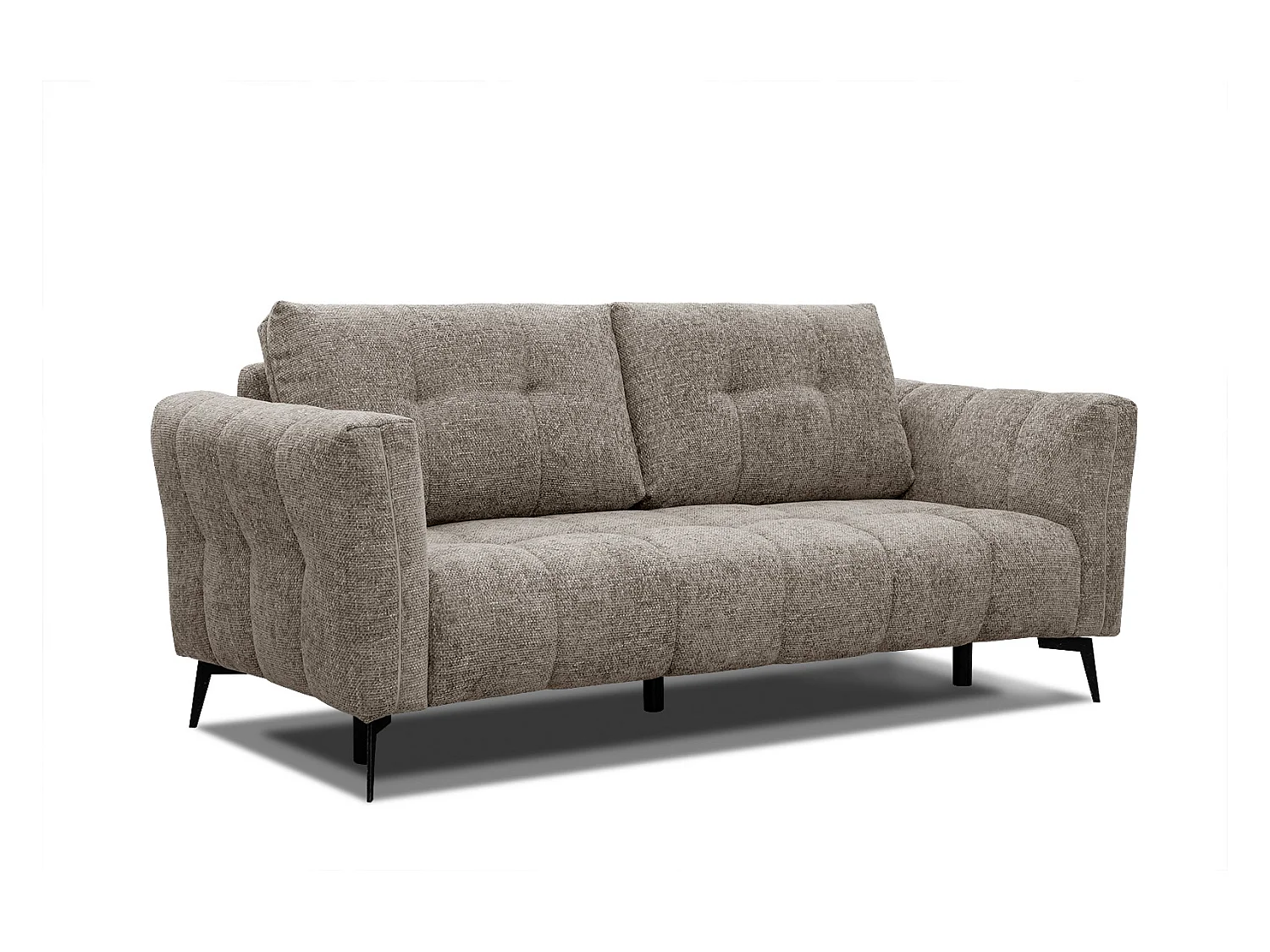 Canapé droit 3 places tissu beige - Kalmer