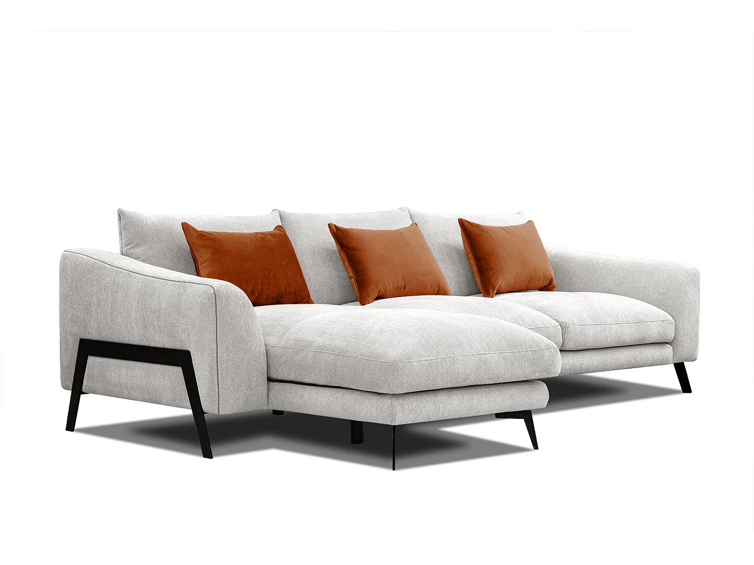 WINTER Ecksofa 4-Sitzer links, perlweiß