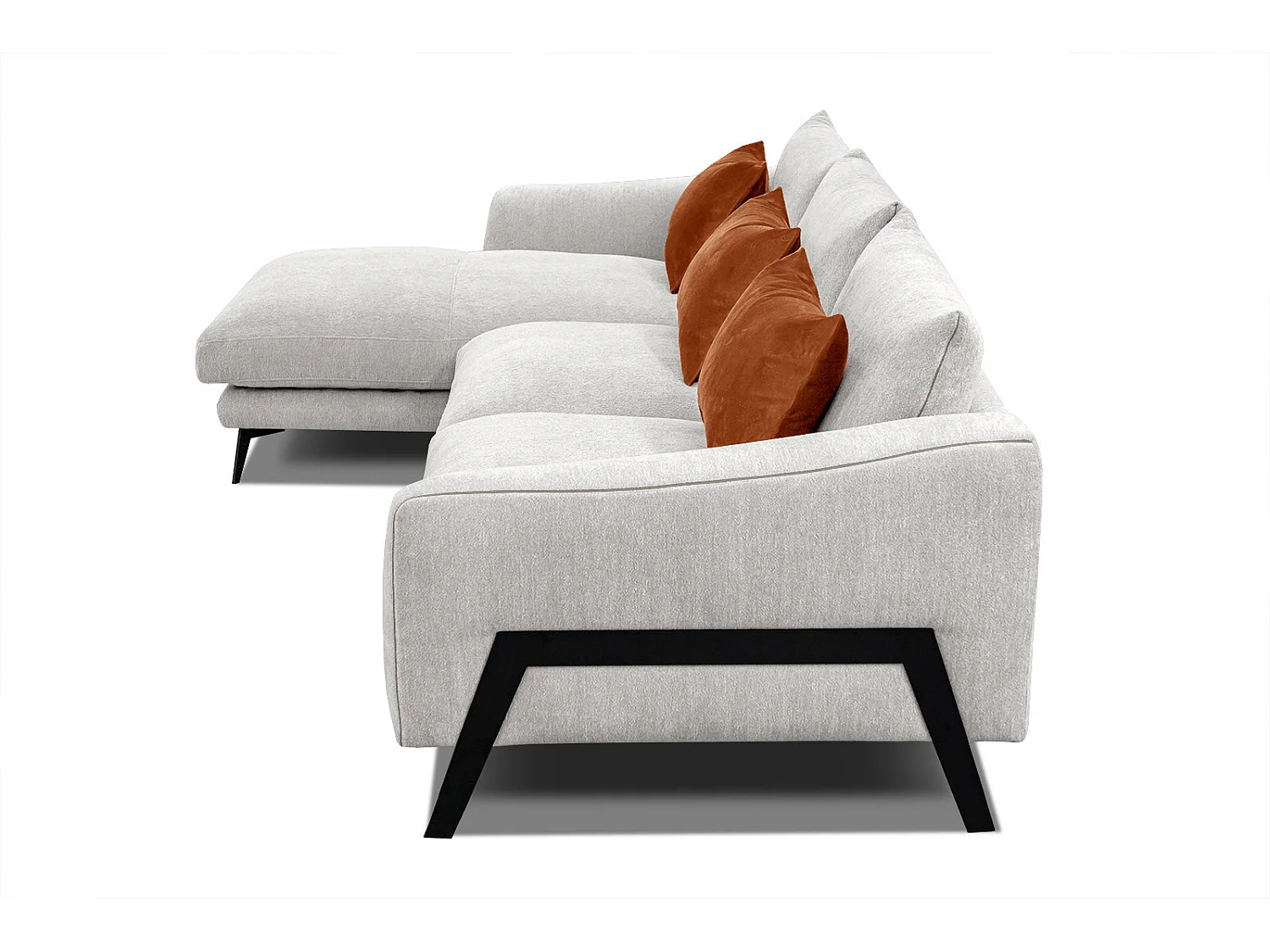 WINTER Ecksofa 4-Sitzer links, perlweiß