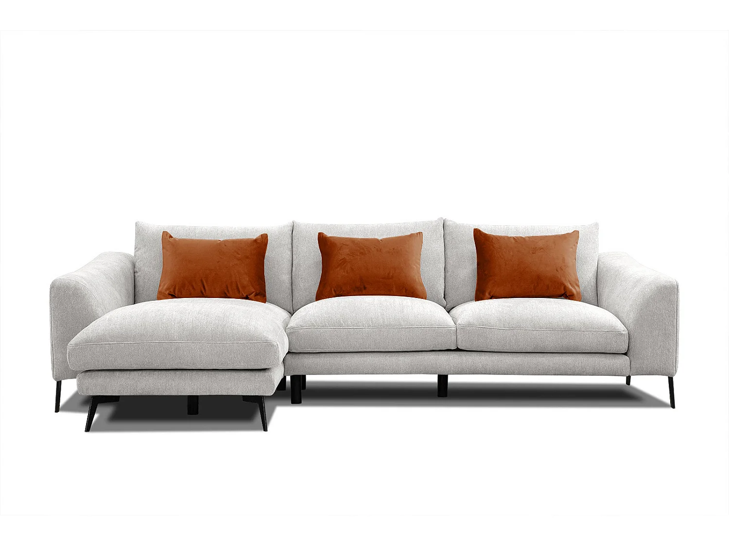 WINTER Ecksofa 4-Sitzer links, perlweiß