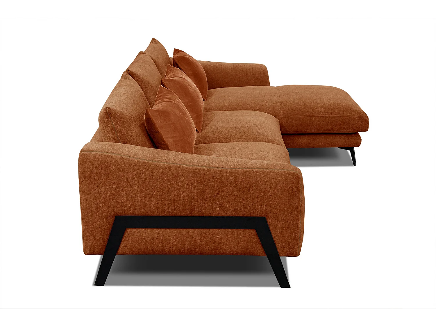 WINTER Ecksofa 4-Sitzer rechts, dunkelorange