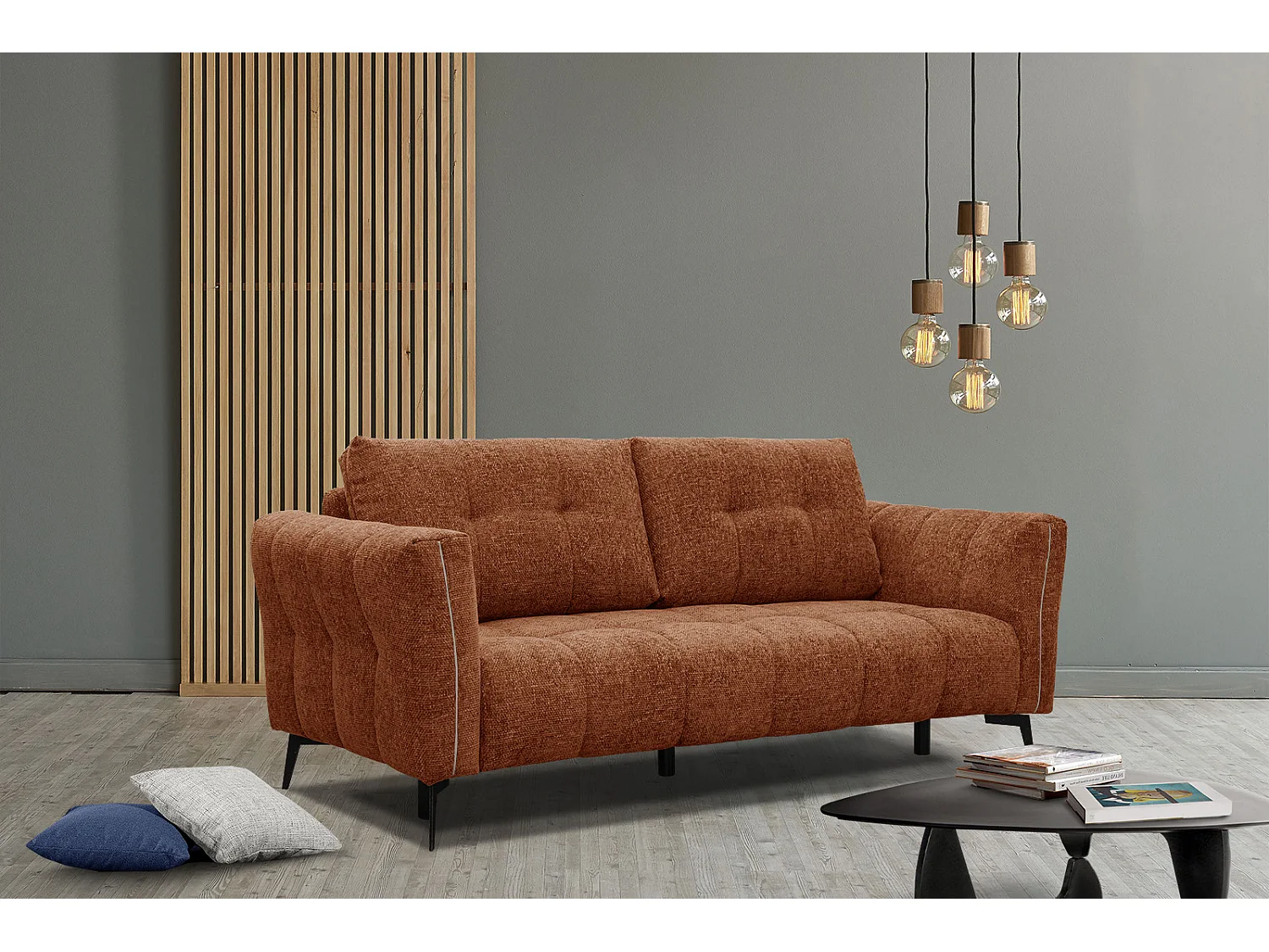 KALMER Sofa 2,5-Sitzer, dunkelorange