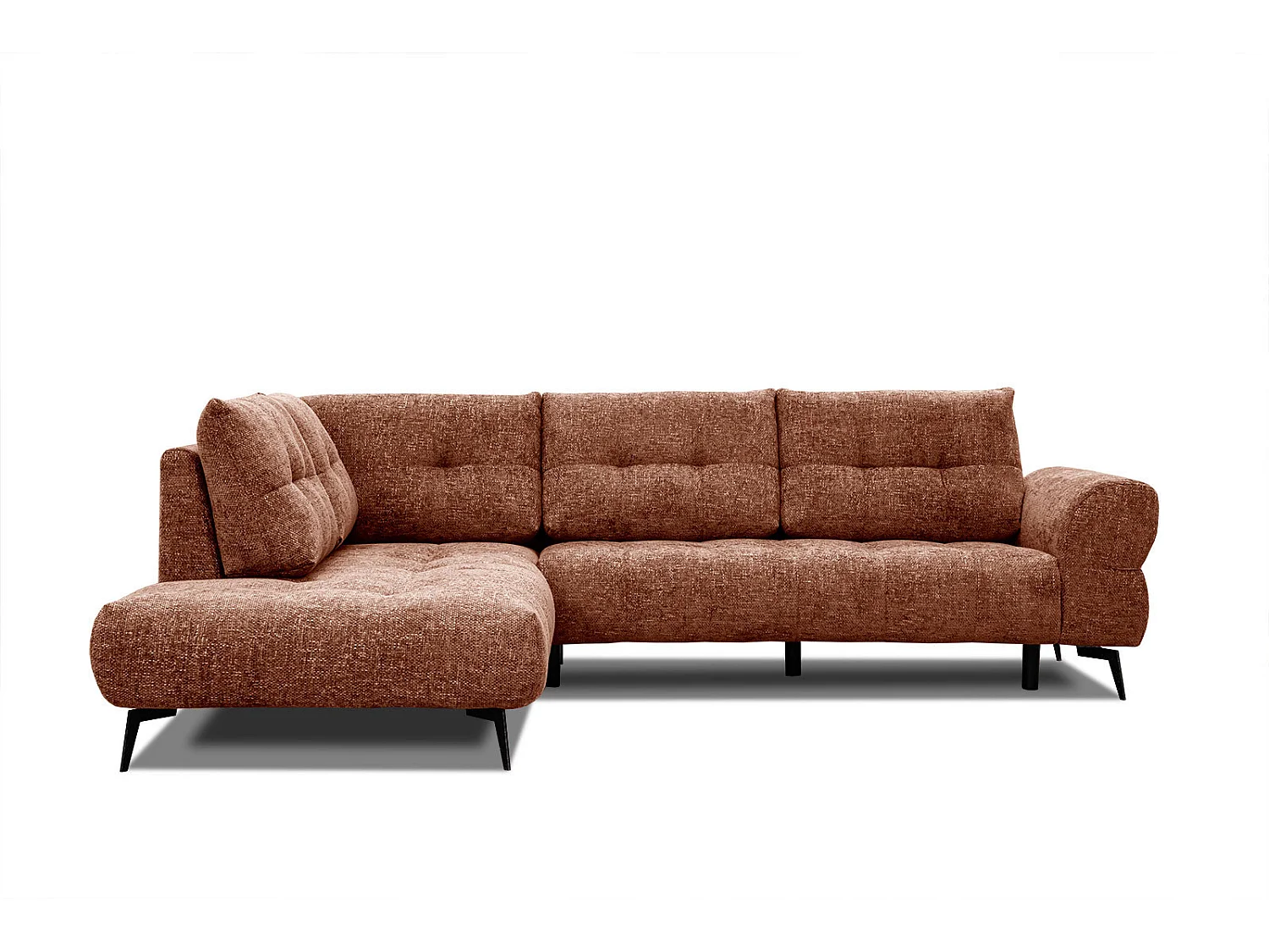 SALVINI Ecksofa 5-Sitzer links, dunkelorange