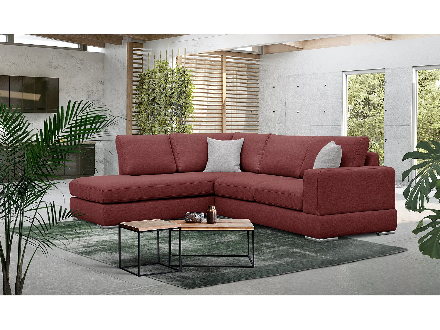 OTTO Ecksofa 5-Sitzer rechts, bordeaux