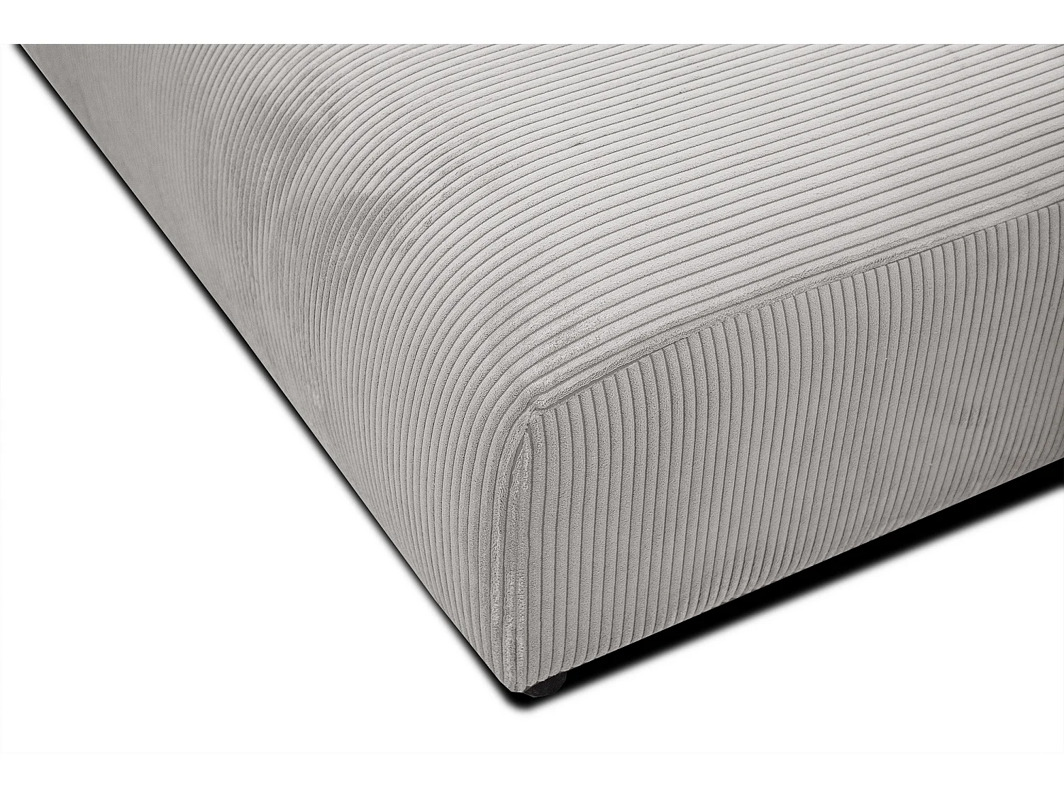 Canapé d'angle droit 4 places tissu blanc perle - TAUER