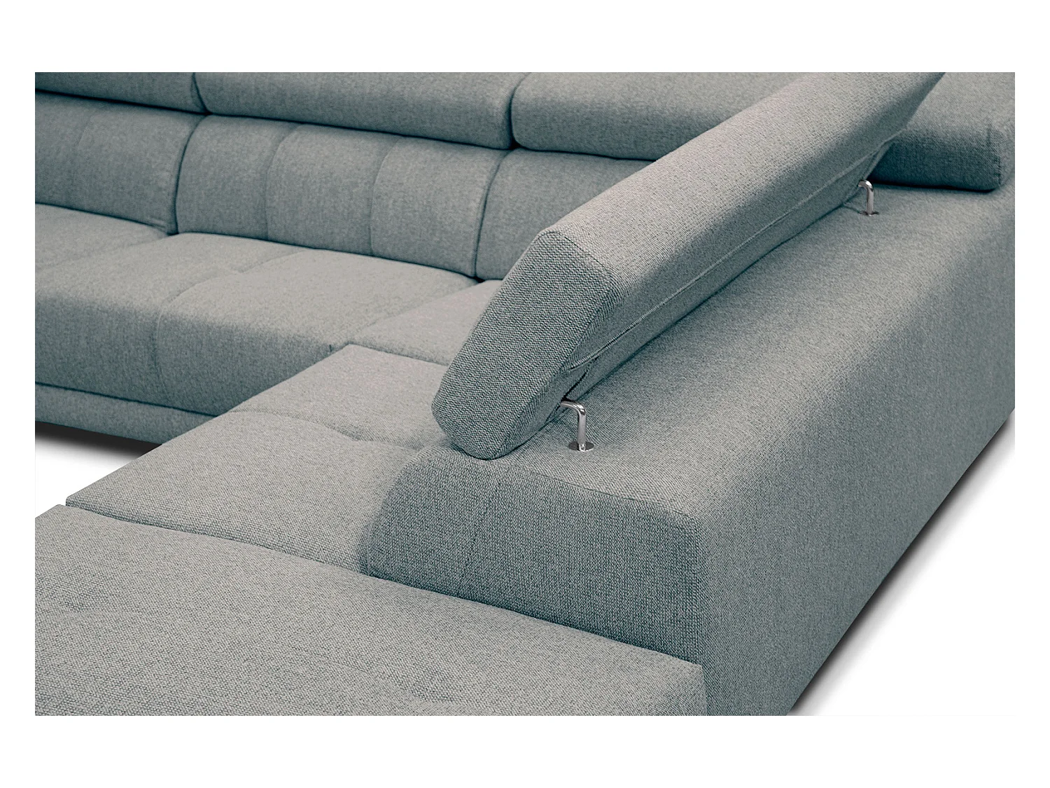 MORELLO Ecksofa 5-Sitzer rechts mit verstellbare Kopfstützen, mint