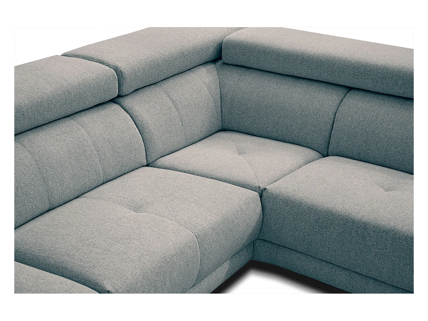 MORELLO Ecksofa 5-Sitzer rechts mit verstellbare Kopfstützen, mint