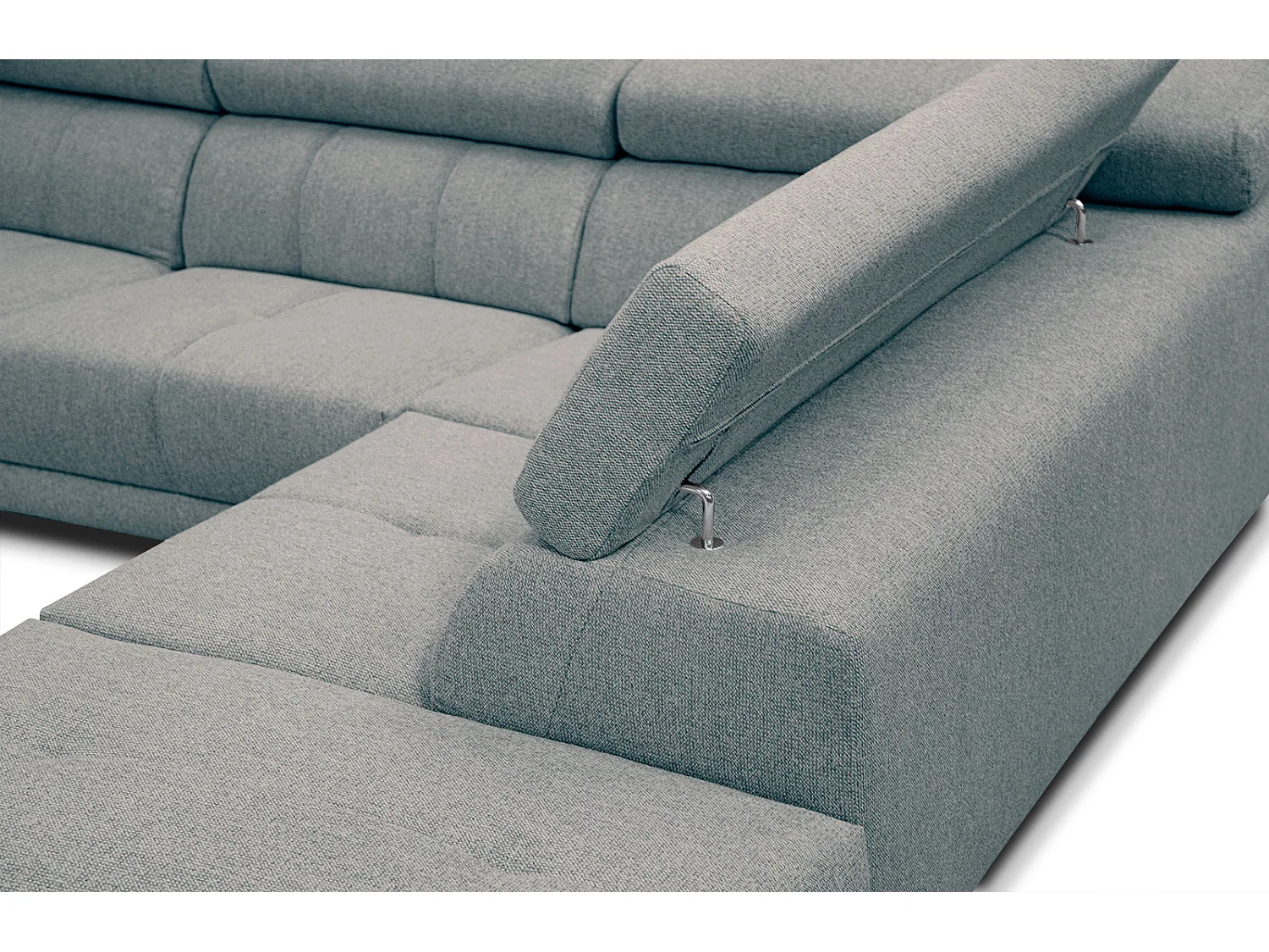 MORELLO Ecksofa 5-Sitzer rechts mit verstellbare Kopfstützen, mint