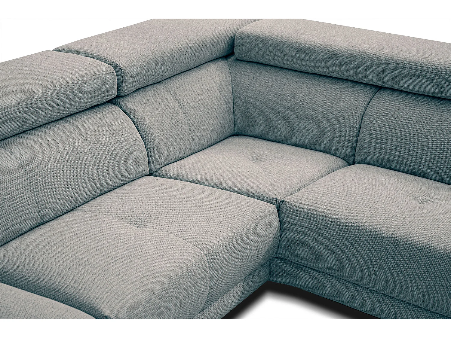 MORELLO Ecksofa 5-Sitzer rechts mit verstellbare Kopfstützen, mint