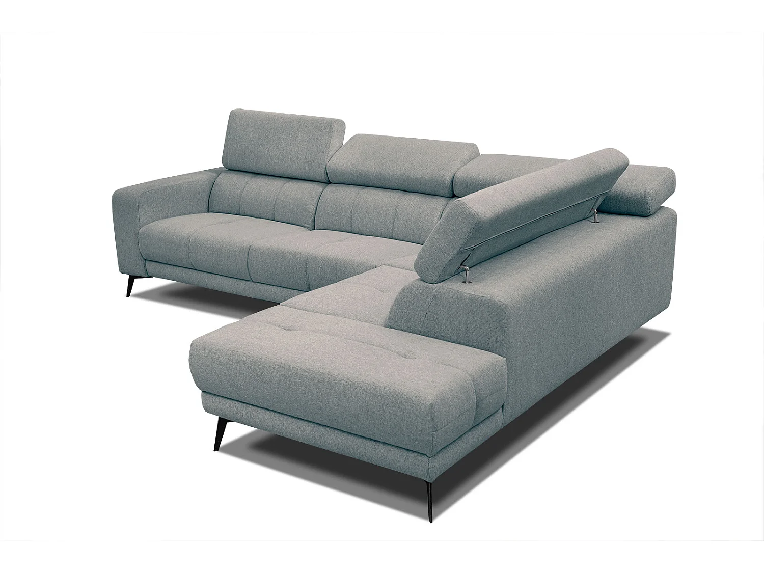 MORELLO Ecksofa 5-Sitzer rechts mit verstellbare Kopfstützen, mint