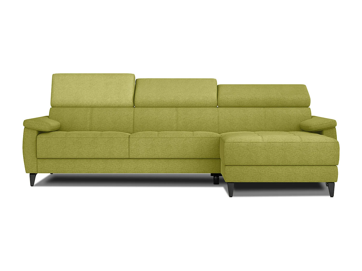 TAUNUS Ecksofa 4-Sitzer rechts mit verstellbare Kopfstützen, limettengrün