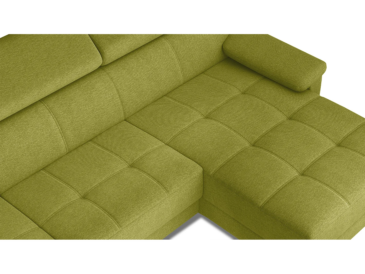 TAUNUS Ecksofa 4-Sitzer rechts mit verstellbare Kopfstützen, limettengrün