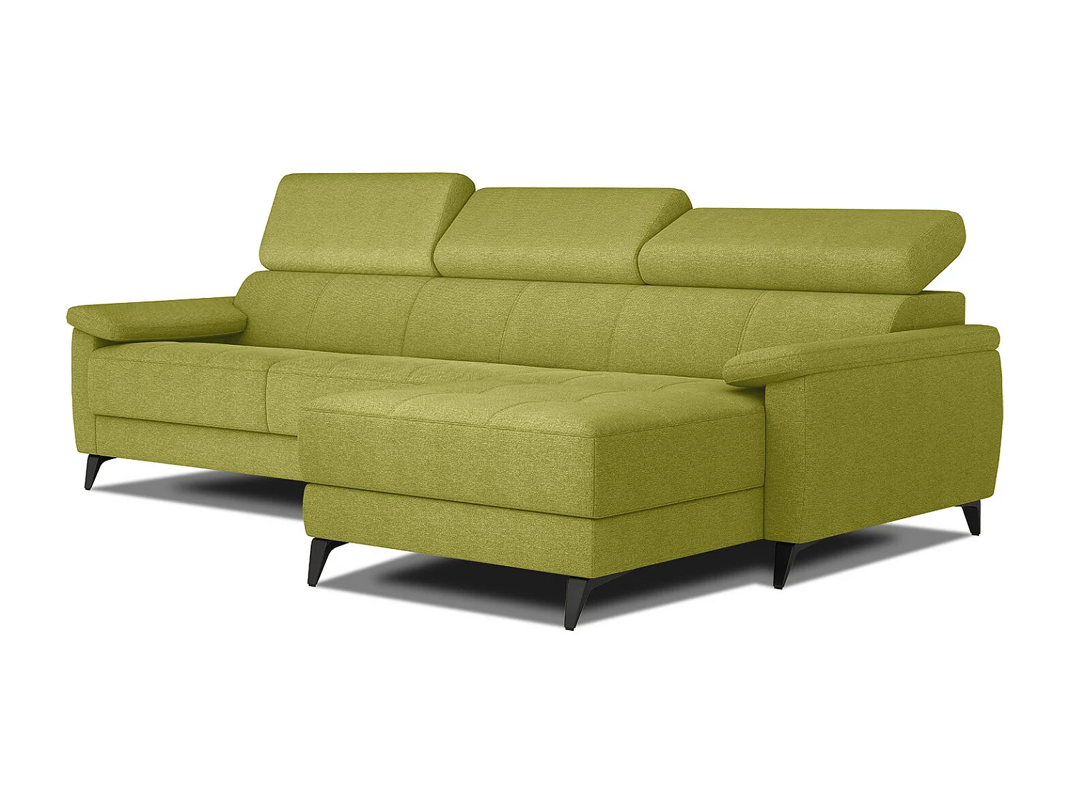 TAUNUS Ecksofa 4-Sitzer rechts mit verstellbare Kopfstützen, limettengrün