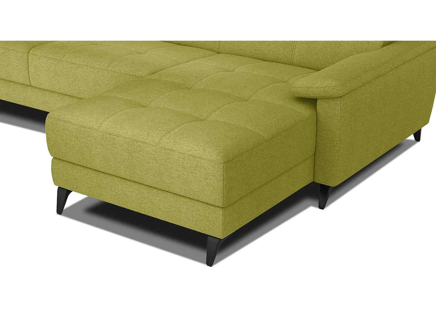 TAUNUS Ecksofa 4-Sitzer rechts mit verstellbare Kopfstützen, limettengrün