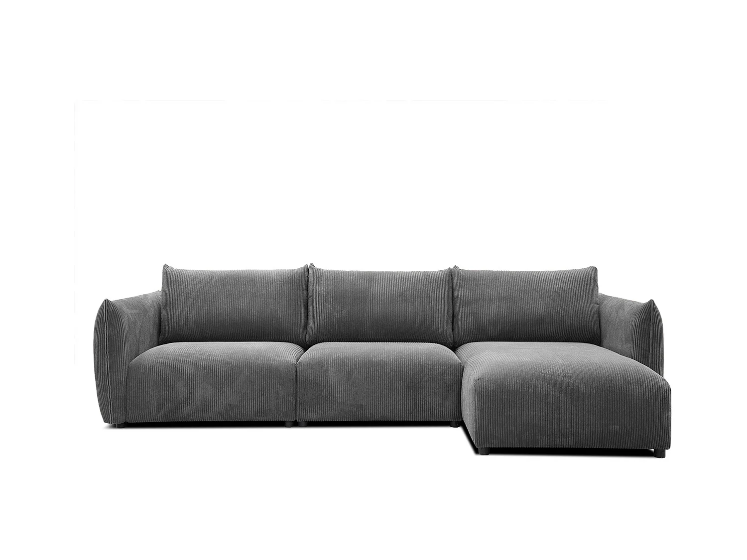 Canapé d'angle 4 places tissu gris foncé - TAUER