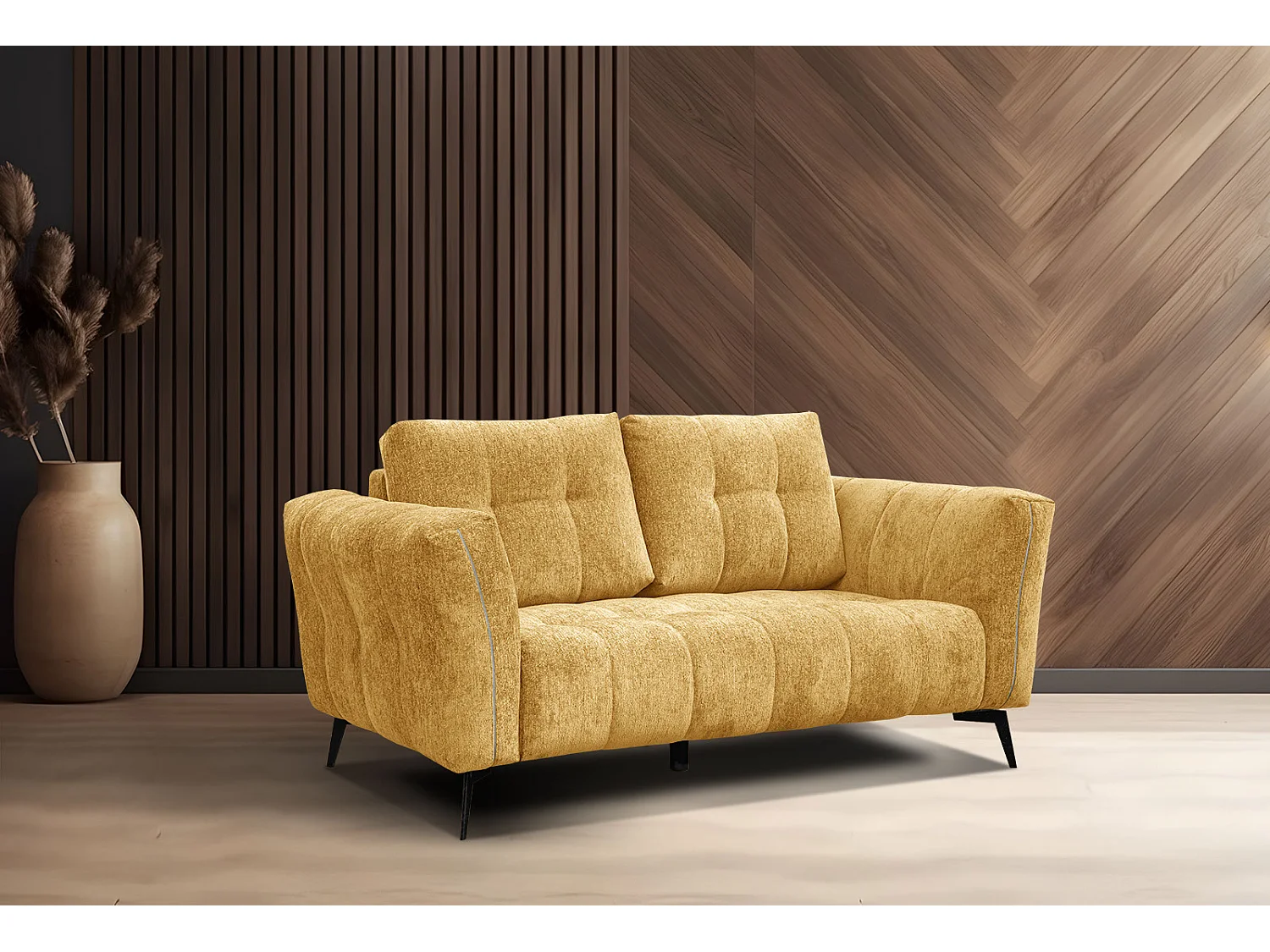 KALMER Sofa 2-Sitzer, senfgelb