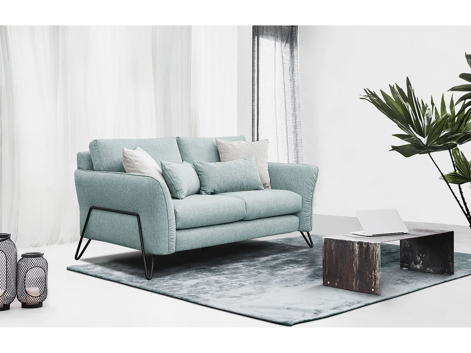 LOREM Sofa 2-Sitzer, minzegrün