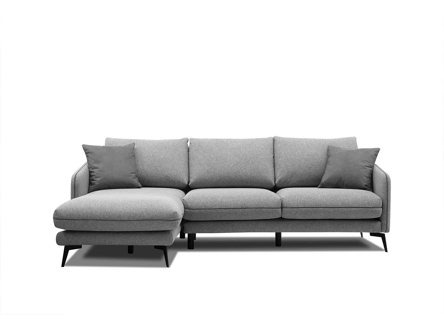 SOGEL Ecksofa 4-Sitzer links, grau