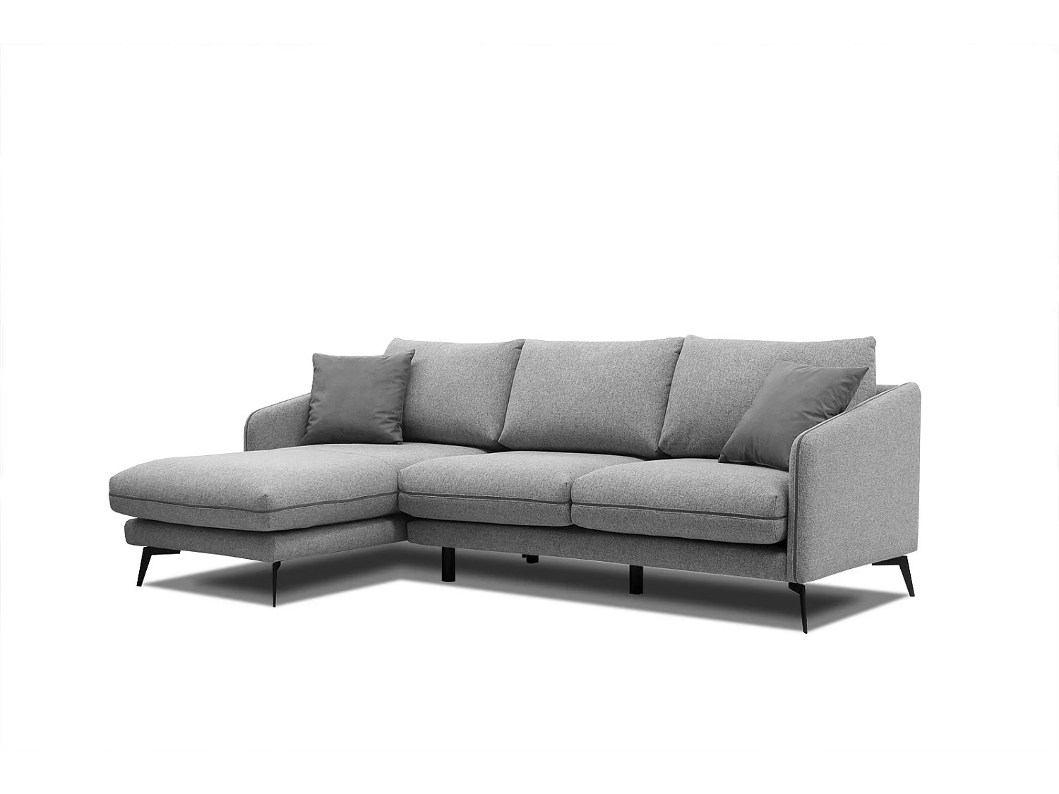 SOGEL Ecksofa 4-Sitzer links, grau
