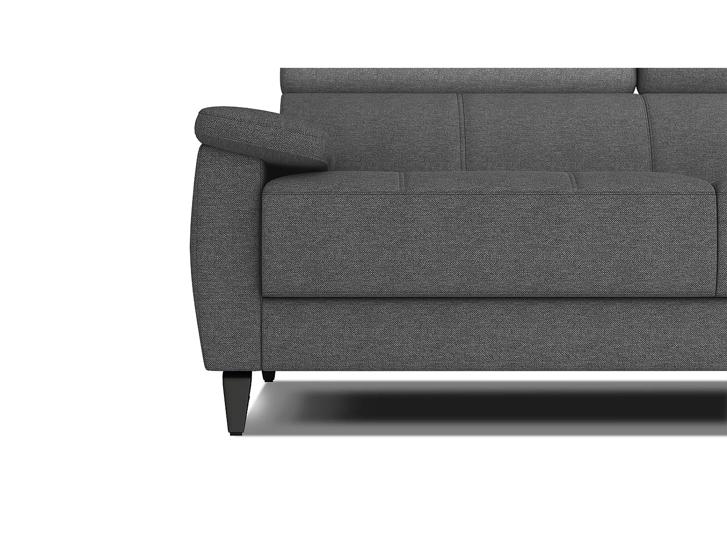 TAUNUS Ecksofa 4-Sitzer rechts mit verstellbare Kopfstützen, dunkelgrau