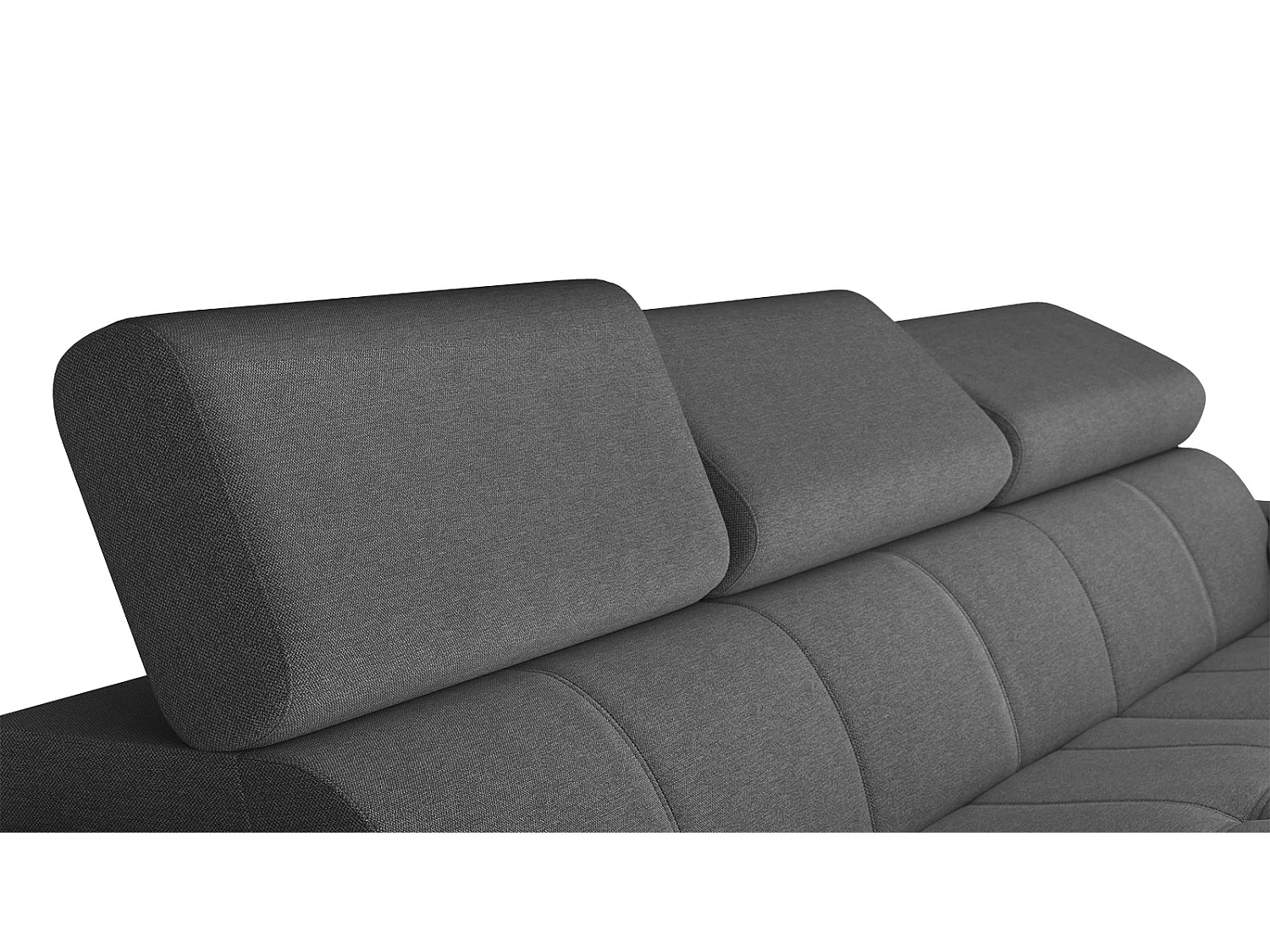 TAUNUS Ecksofa 4-Sitzer rechts mit verstellbare Kopfstützen, dunkelgrau